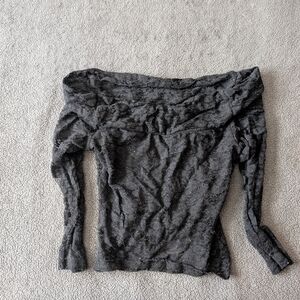 Motel Rocks Charcoal Off-Shoulder Sweater